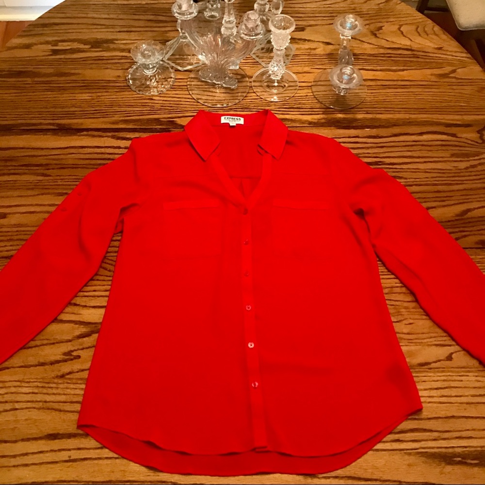 Express Portofino red blouse worn once